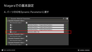 #UE4 | @UNREALENGINE
Niagaraでの基本設定
4. パーツのIDをDynamic Parameterに渡す
 