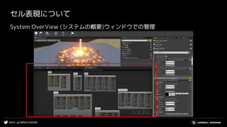 #UE4 | @UNREALENGINE
セル表現について
System OverView (システムの概要)ウィンドウでの管理
 