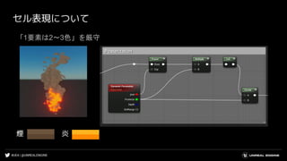 #UE4 | @UNREALENGINE
セル表現について
「1要素は2～3色」を厳守
煙 炎
 