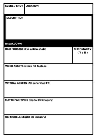 Vfx asset sheet