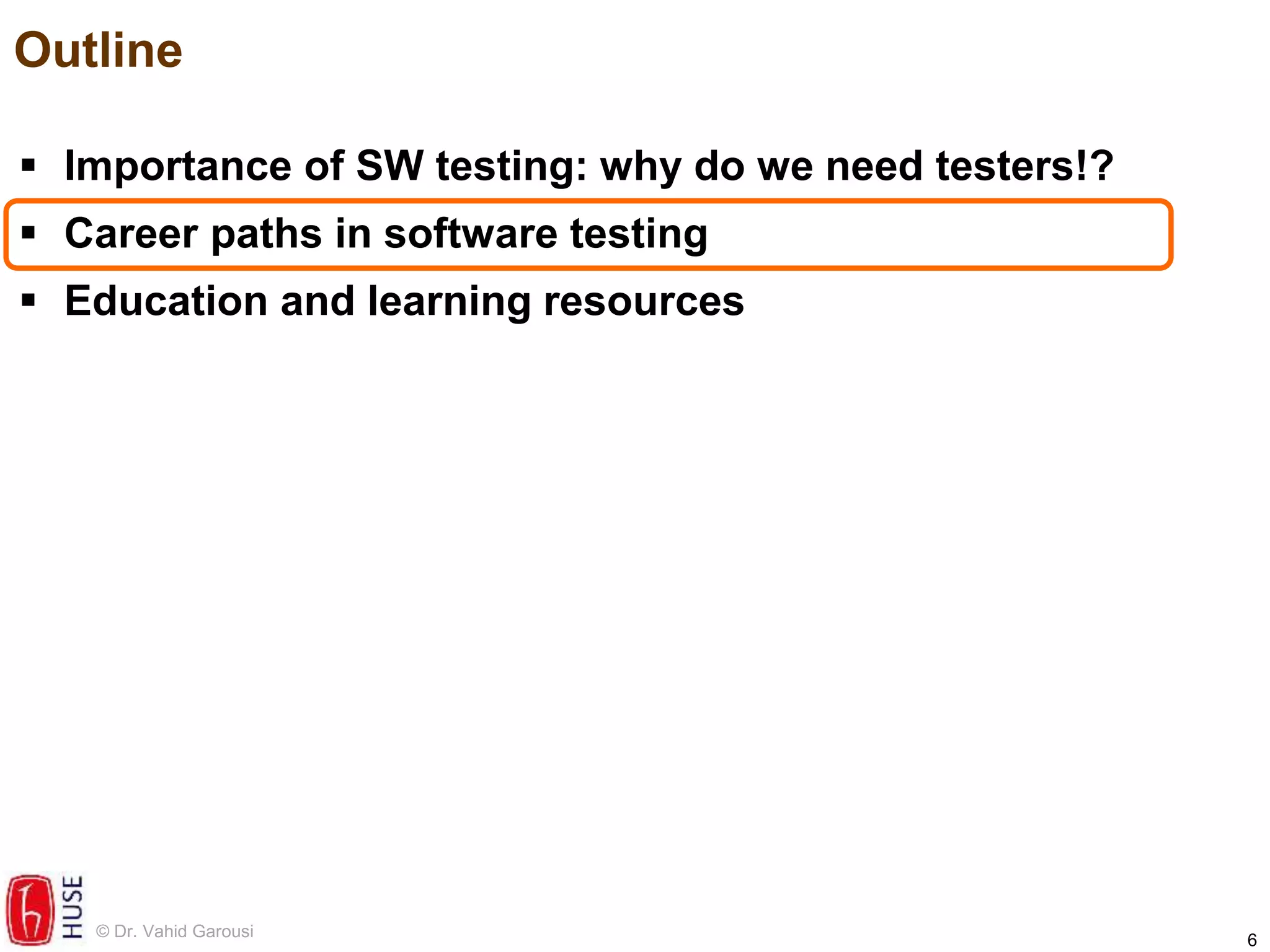 Career paths, training and learning resources in software test ...