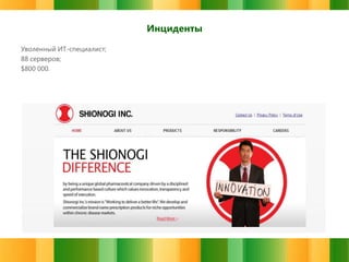 Инциденты
Уволенный ИТ-специалист;
88 серверов;
$800 000.

 