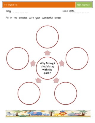 The Jungle Book 
KSSR Year Four 
Why Mowgli should stay with the pack?  