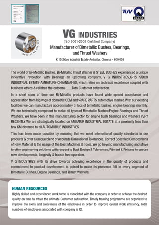 VG Industries, Chennai, Bearing & Bush