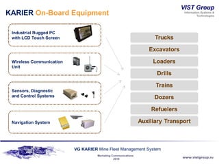 KARIER  On-Board Equipment Industrial Rugged PC with LCD Touch Screen Wireless Communication  Unit Sensors, Diagnostic  and Control Systems Navigation System 