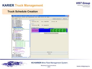 KARIER  Truck Management Truck Schedule Creation 
