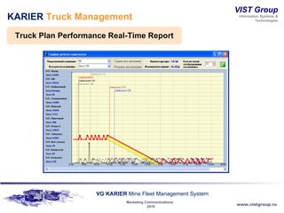 KARIER  Truck Management Truck Plan Performance Real-Time Report 