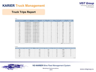 KARIER  Truck Management Truck Trips Report 