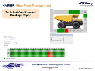KARIER  Mine Fleet Management Technical Condition and Breakage Report 