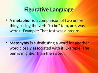 Two Metaphors Examples Literary Elements, Devices and Techniques | PPTX