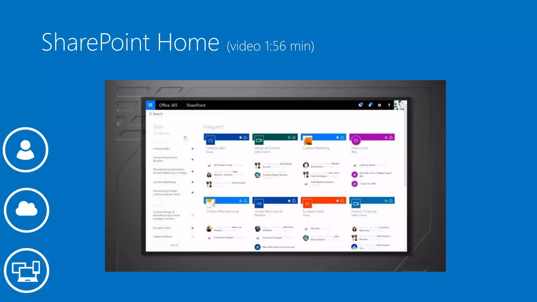 SharePoint Home (video 1:56 min)
 