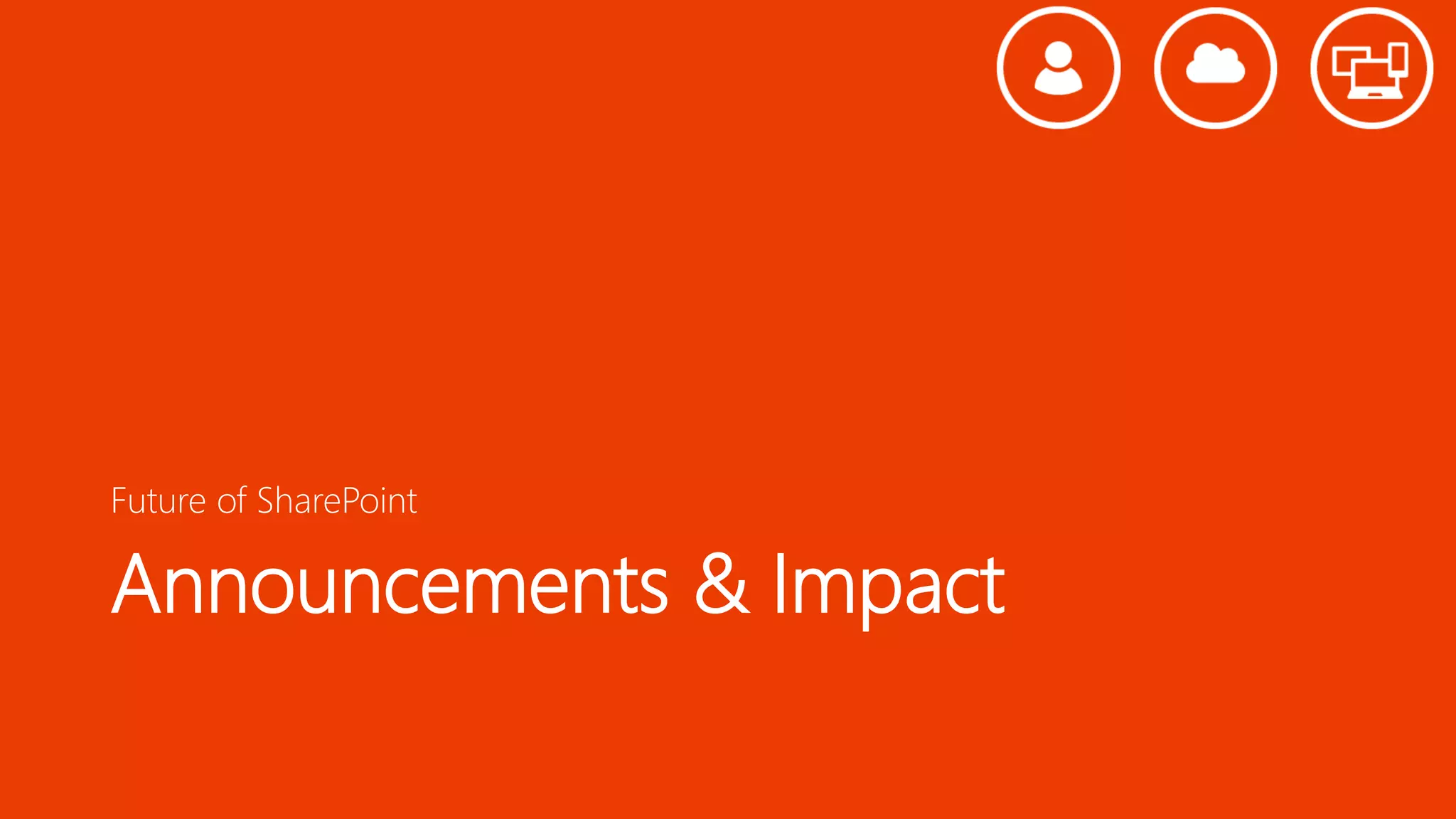 Announcements & Impact
Future of SharePoint
 