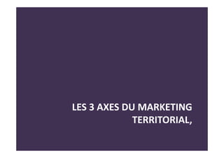 LES 3 AXES DU MARKETING
TERRITORIAL,
 