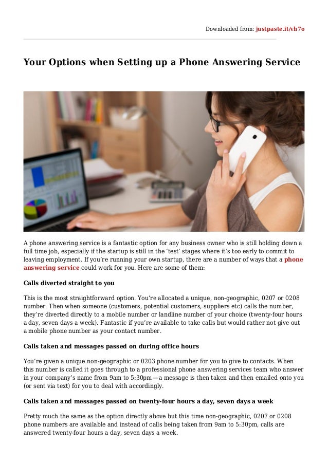 Your Options when Setting up a Phone Answering Service