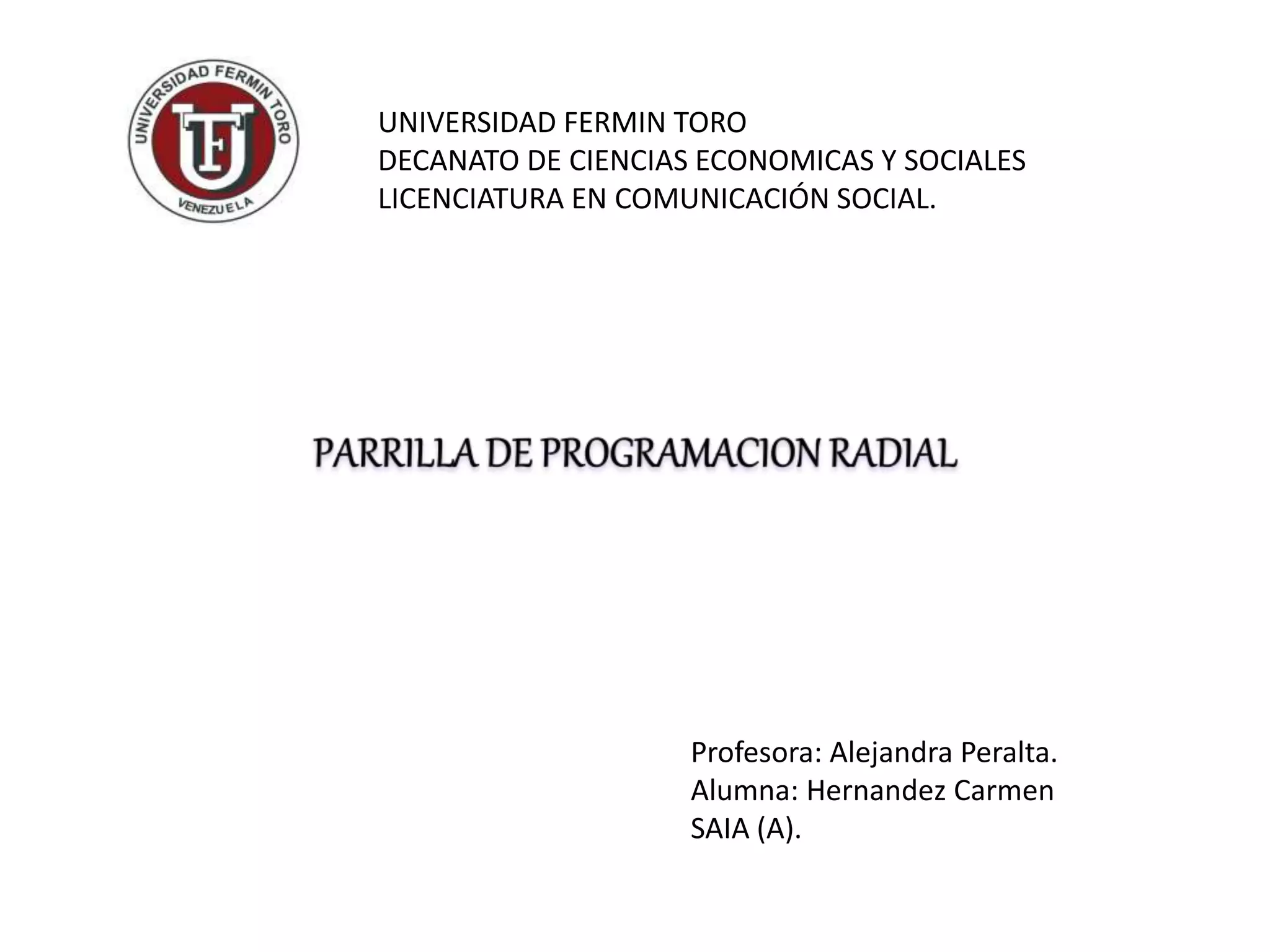 Parrilla de programacion radial | PPTX
