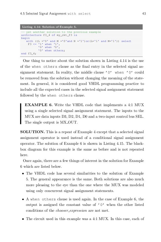 Write assignment for you vhdl