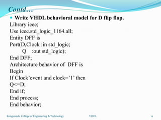 VHDL-Behavioral-Programs-Structure of VHDL | PDF