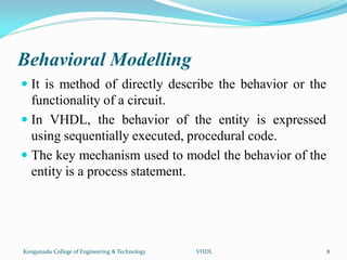 VHDL-Behavioral-Programs-Structure of VHDL | PDF