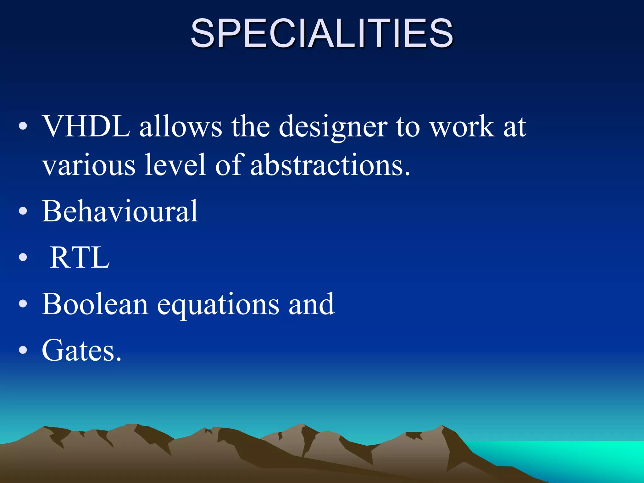 VHDL-PRESENTATION.ppt | Programming Languages | Computing