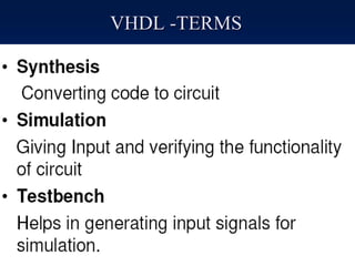 VHDL -TERMS
 