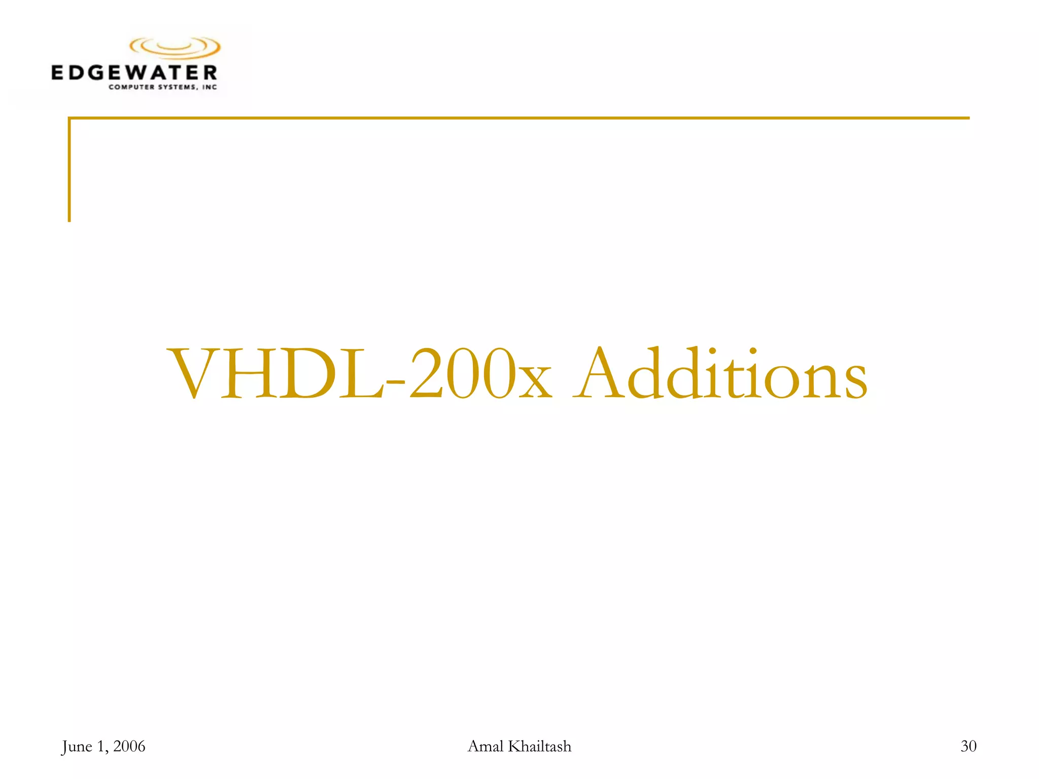 VHDL-200x Additions 