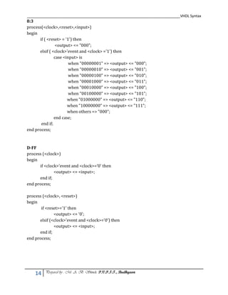VHDL Coding Syntax | PDF
