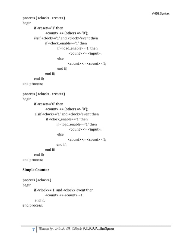 VHDL Coding Syntax | PDF