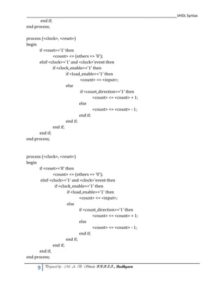 VHDL Coding Syntax | PDF