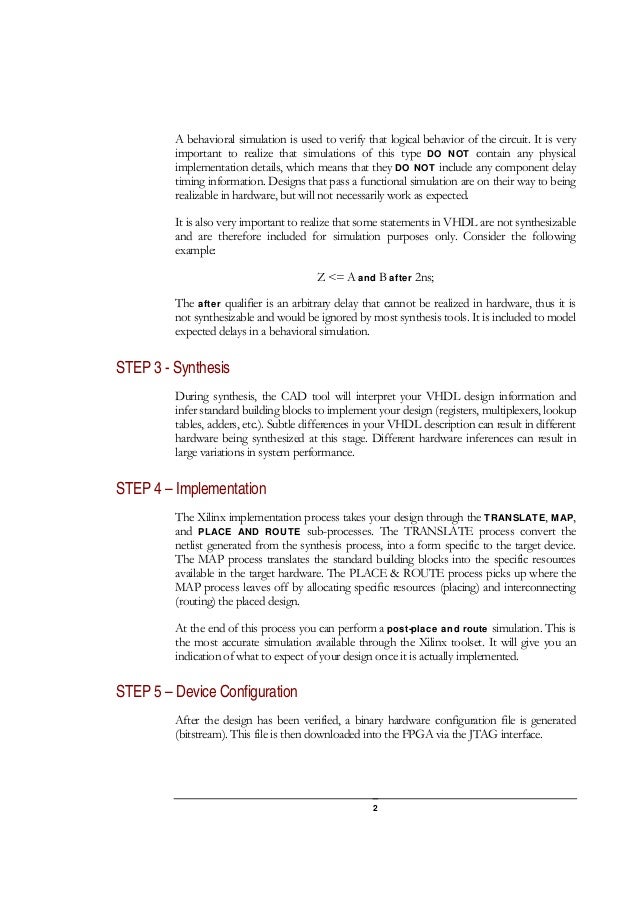 Vhdl design flow