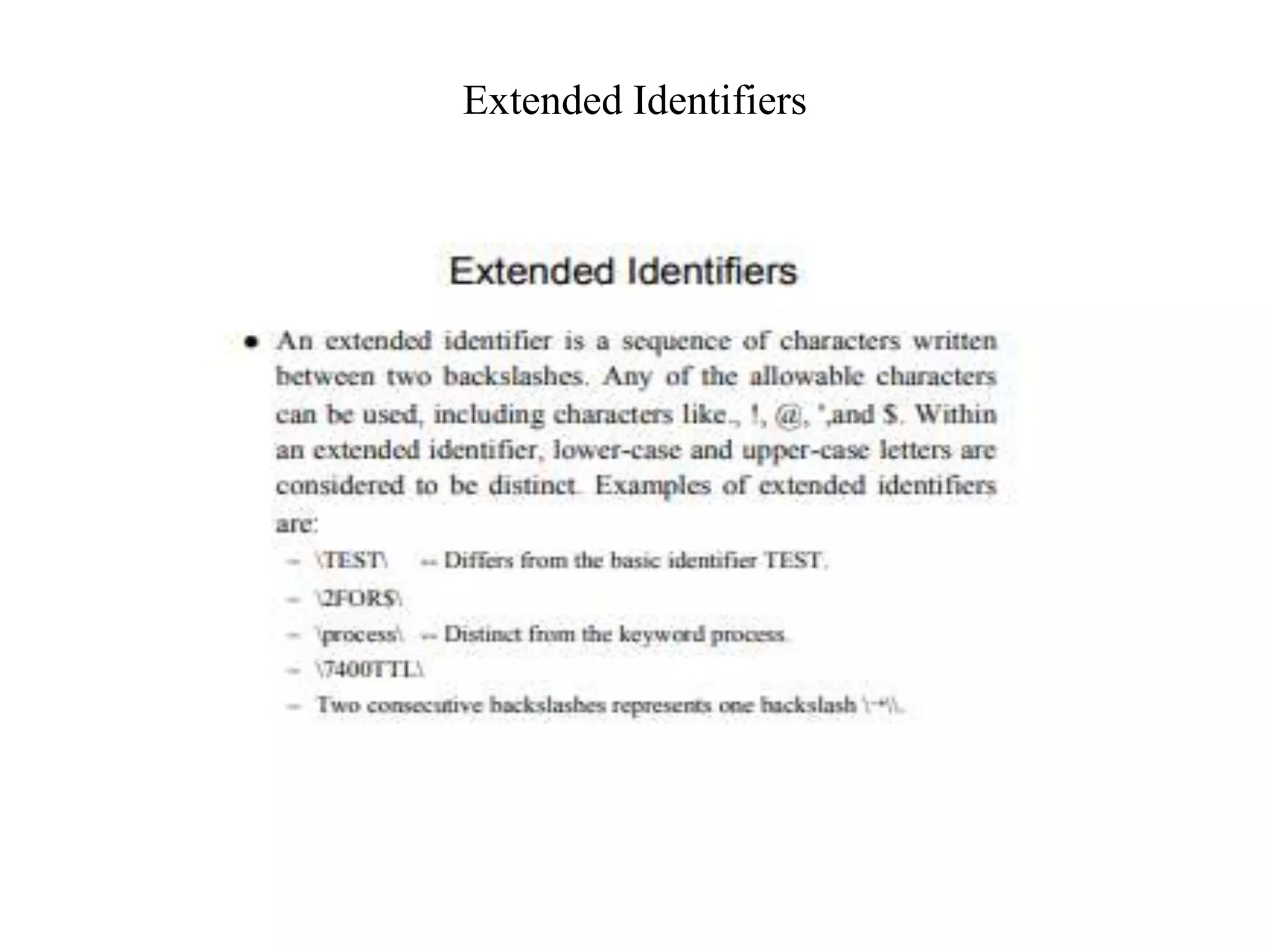 Vhdl identifiers,data types | PPT