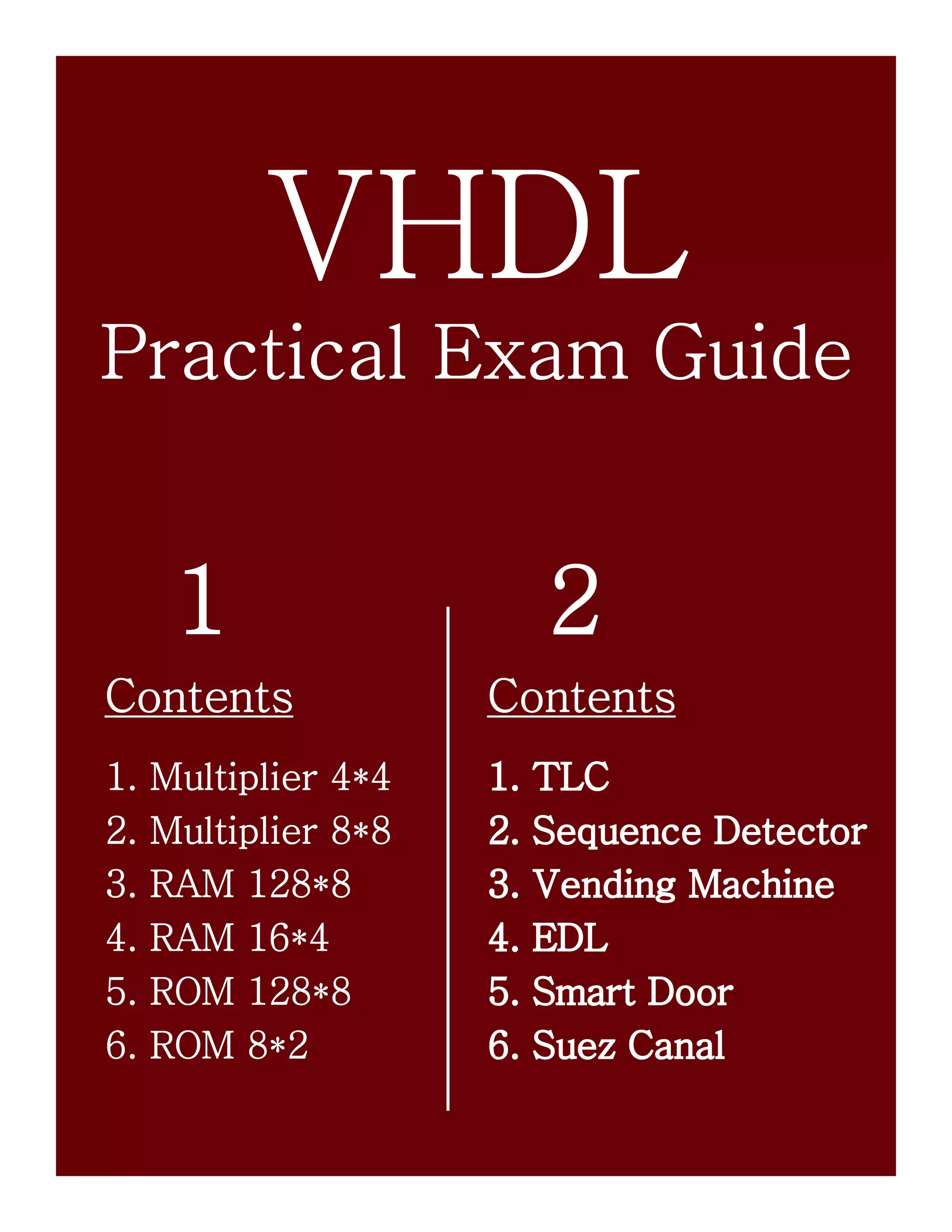 VHDL Practical Exam Guide | PDF