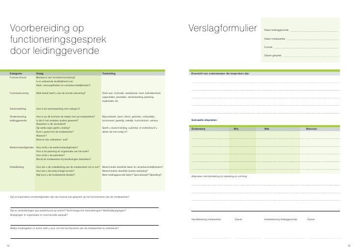 Functioneringsgesprek Voorbeeld