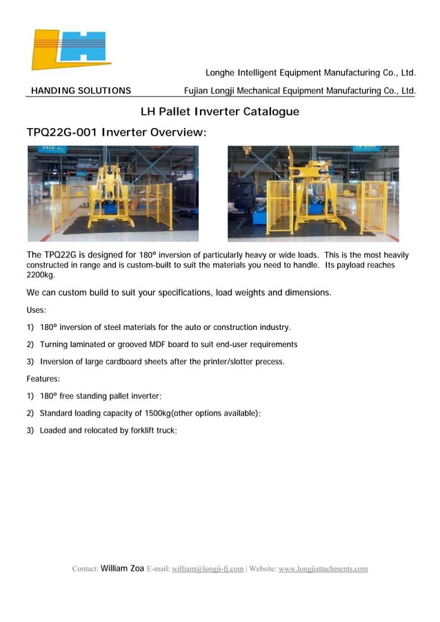 Lh pallet inverter catalogue PDF