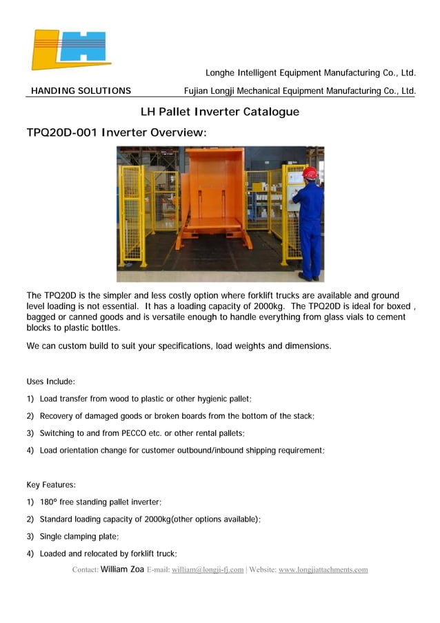 Lh pallet inverter catalogue PDF