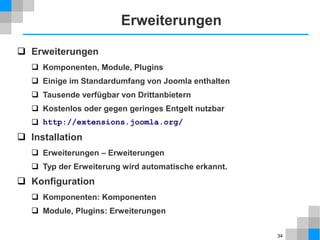 34
Menülink – Beitragssortierung
 Menüs → Main Menu
 Home
 Layout
 Beitragssortierung: Reihenfolge Hauptbeiträge
 Inhalt → Hauptbeiträge
 sortieren nach: Reihenfolge aufsteigend
 jetzt nach Reihenfolge sortierbar
 Inhalt → Beiträge
 andere Sortierung
 Beitragsoptionen
 Gemeinsame Optionen
andere Beitragssortierung
 