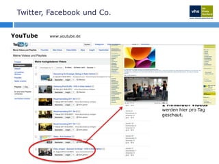 Twitter, Facebook und Co.Daten und Fakten – machen Sie sich ein BildWas passiert aktuell im Webhttp://www.personalizemedia.com/garys-social-media-count/http://www.youtube.com/watch?v=SmRdsVvOYsg