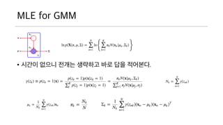 MLE for GMM
? ??? ??? ??? ???? ?? ?? ????.
 