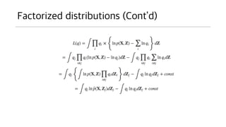 Factorized distributions (Contd)
 