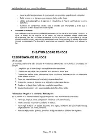 VI. La industria textil y su control de calidad | PDF