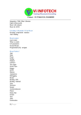 Vi INFOTECH react syllabus | PDF