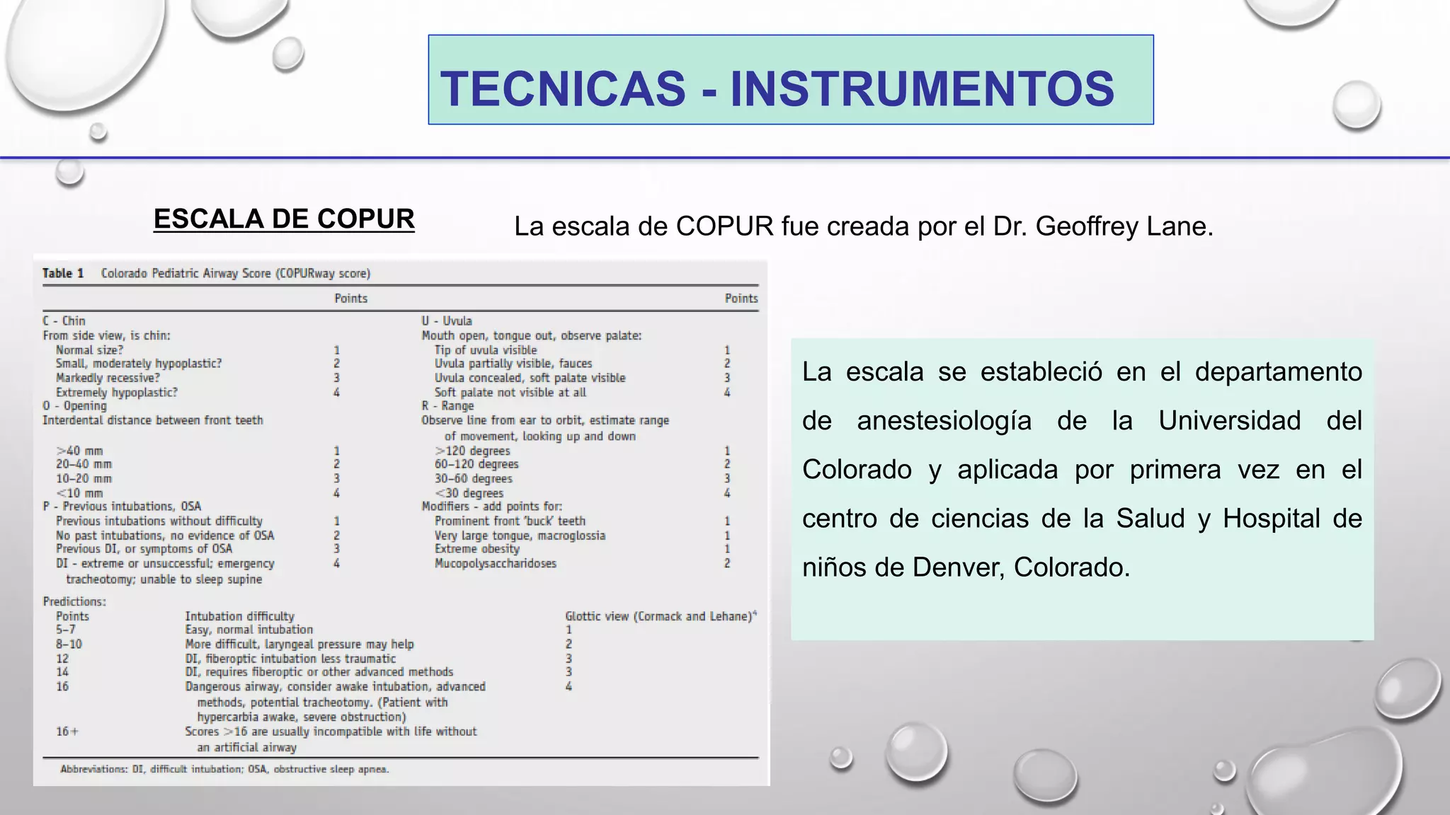 ESCALA DE COPUR VIA AEREA DIFICIL PEDIATRICA | PDF