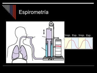 Agua
Aire Insp. Esp. Insp. Esp.
Espirometría
 