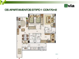 OS APARTAMENTOS – TIPO 1 COM 70m2  