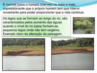 Logo no inicio do passeio é perceptível os impactos causados pelo  desequilíbrio. 