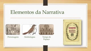 Elementos da Narrativa
Personagens Simbologias Tempo &
Espaço
 