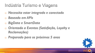 o  Necessita estar integrado e conectado!
o  Baseado em APIs!
o  BigData e SmartData!
o  Orientado a Eventos (Satisfação, Loyalty e
Reclamações)!
o  Preparado para os próximos 5 anos!
 