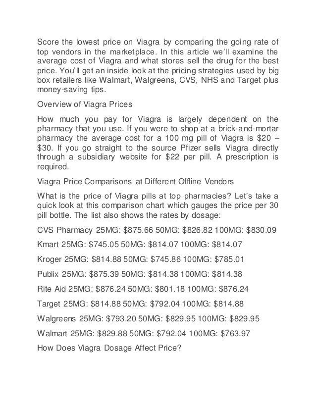 Viagra price comparisons walmart, walgreens, cvs & online
