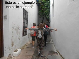 Este es un ejemplo de
una calle estrecha
 