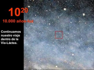 Continuamos nuestro viaje dentro de la  Via-Láctea. 10 20 10.000 años-luz 