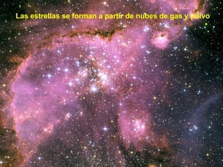 Las estrellas se forman a partir de nubes de gas y polvo 